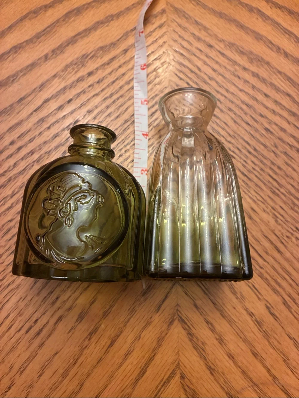 Green Glass Decorative Vases - Set of 2